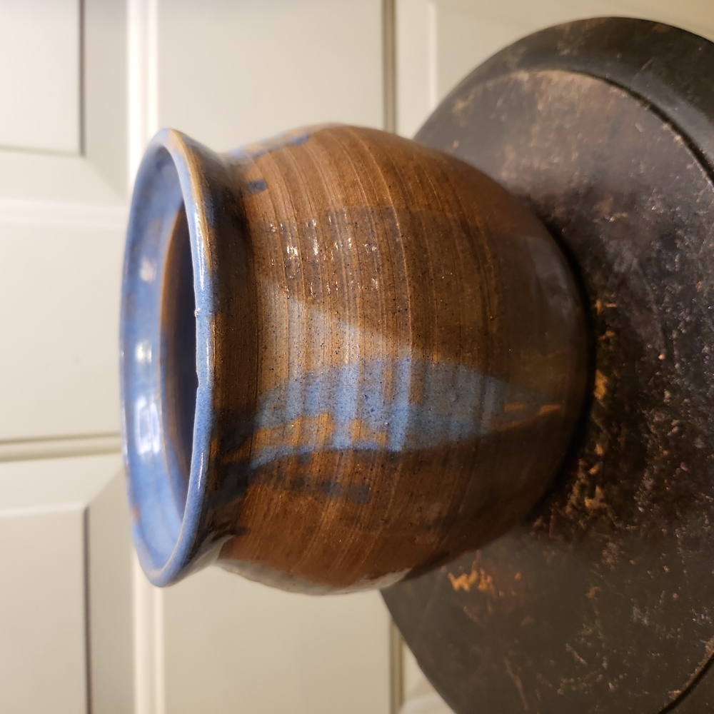 Mid Century Modern Studio Pottery Ceramic Hand Thrown Bowl Signed 1971